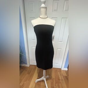 Black dress with waist seam details